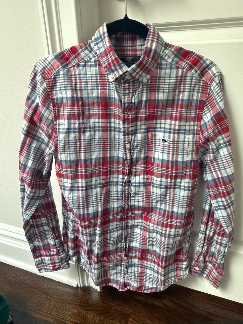 Vineyard Vines Red, White & Blue Plaid Button-Down Shirt